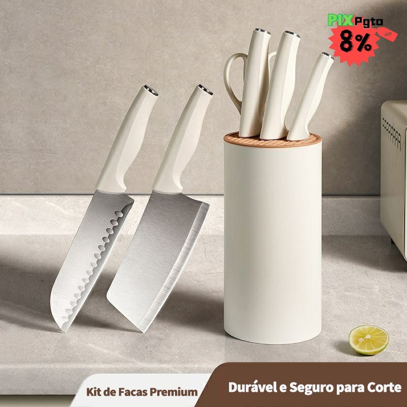 Imagem Conjunto de facas de aço inoxidável 5 peças Tesouras profissionais para cozinhas profissionais