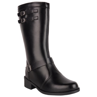 Bota Montaria Zíper Feminina Cano Alto Salto Baixo Munita em Oferta na Shopee