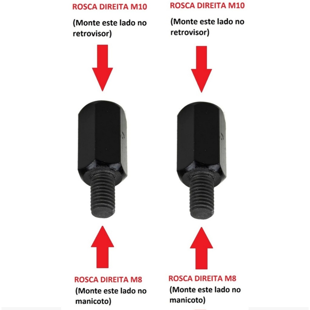 Par Adaptadores Retrovisor Honda Lead 110 P/rosca Honda 10mm