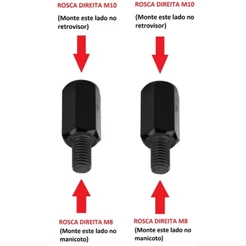 Par Adaptadores Retrovisor Honda Lead 110 P/rosca Honda 10mm