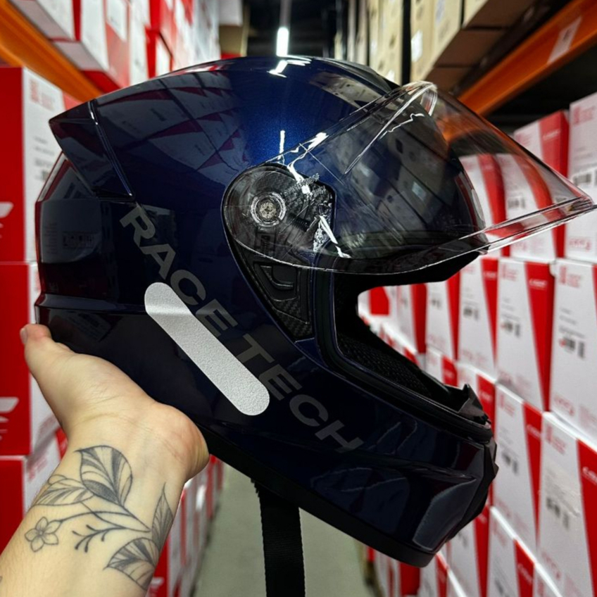 CAPACETE RACE TECH HIT MONOCOLOR AZUL PRETO BRILHANTE OFERTA PROMOÇÃO EXCLUSIVO + SUPER BRINDE em Oferta na Shopee