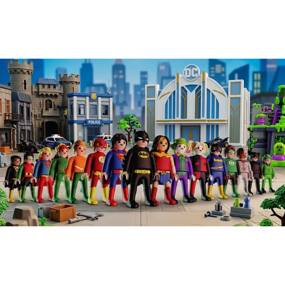 Coleção Completa Kinder Ovo Playmobil DC Comics - 16 personagens