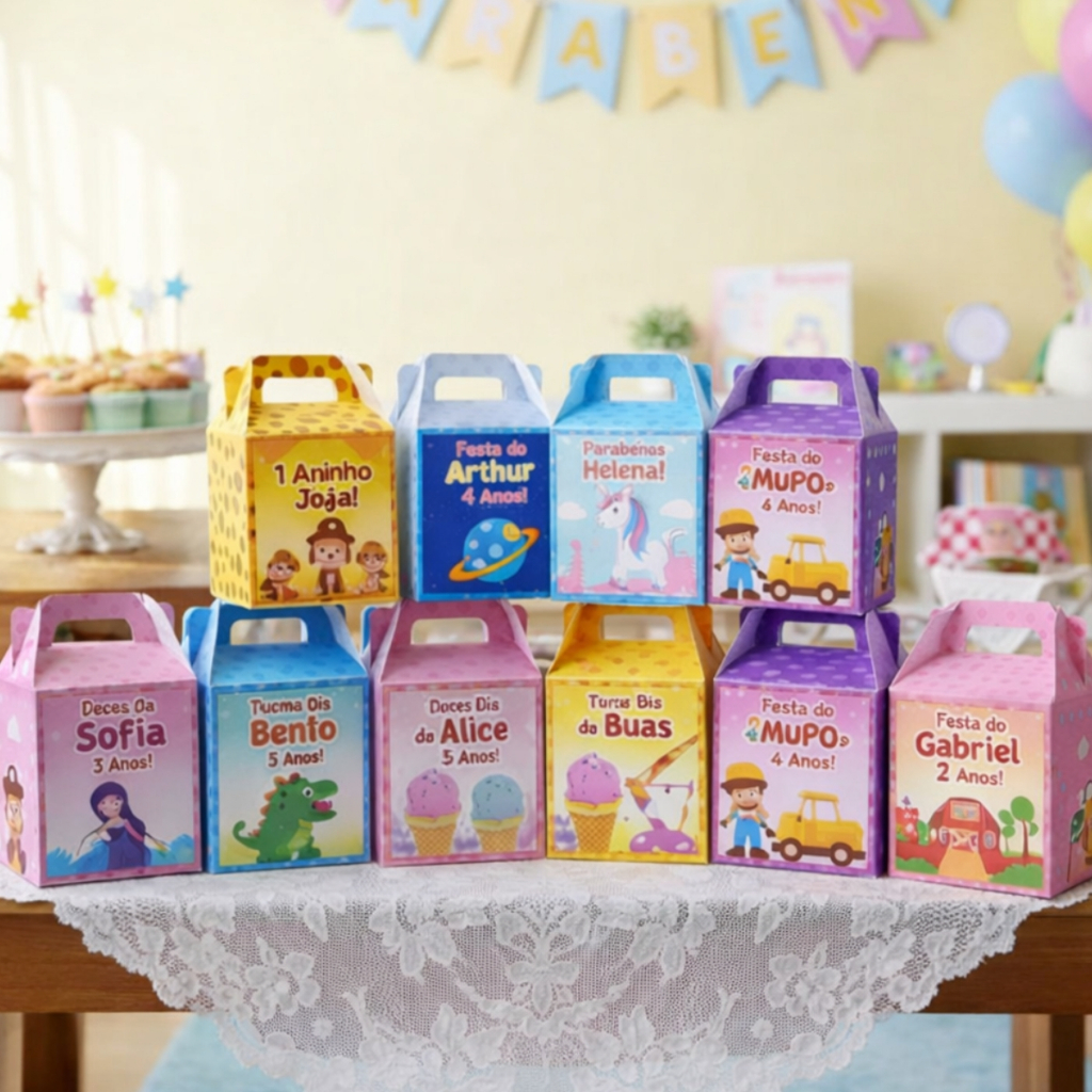 Kit 10 Sacolinhas Personalizadas Festa Infantil | Lembrancinha Todos os TemasKit 10 Sacolinhas Personalizadas Festa Infa