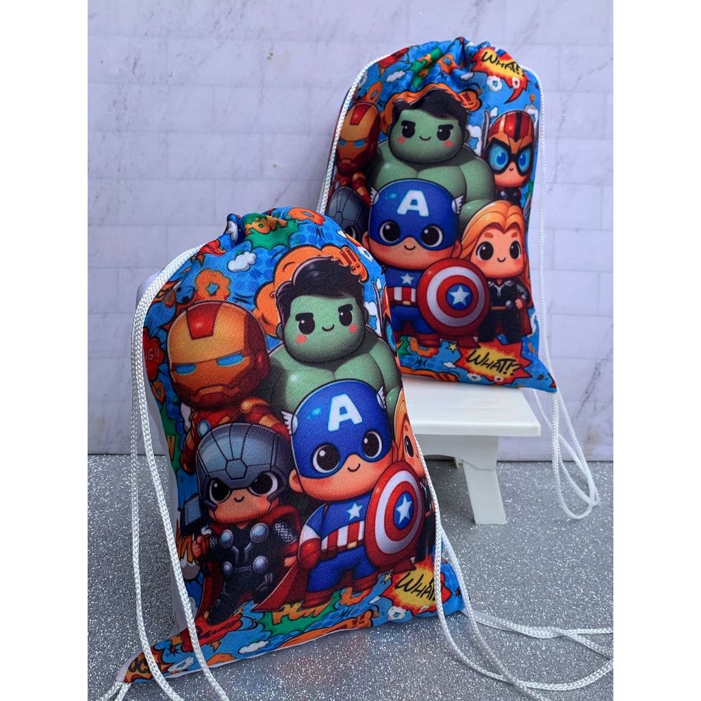 Mochilinhas Saco Personalizada Heróis Cut Festa Aniversário Lembrancinha Saquinho Infantil