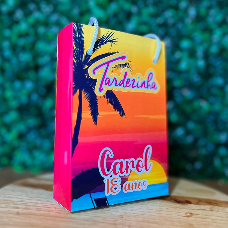 10 - 30 Sacolinha Surpresa Personalizada para Lembrancinha de Aniversário Tardezinha - Tarde - Tardezinha Laranja