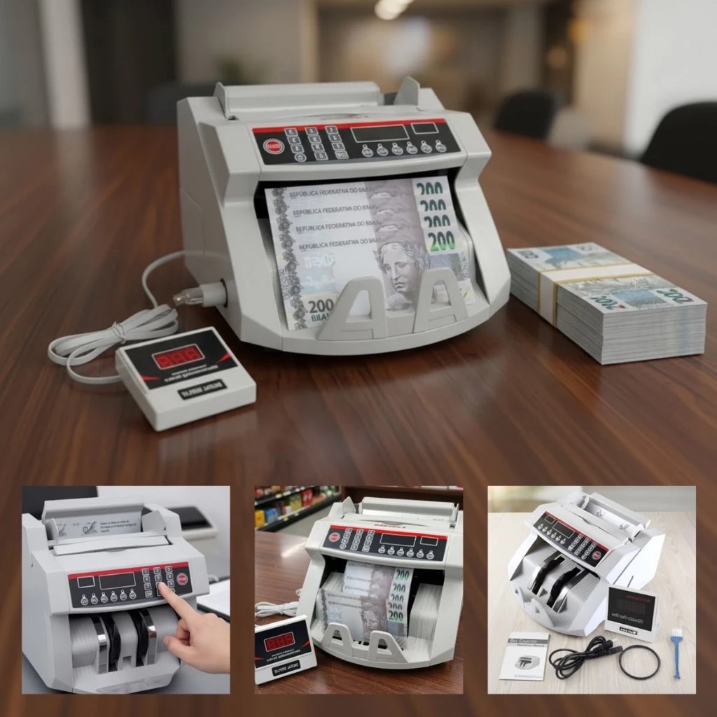 Contador de Dinheiro Detecta Nota Falsa Bivolt