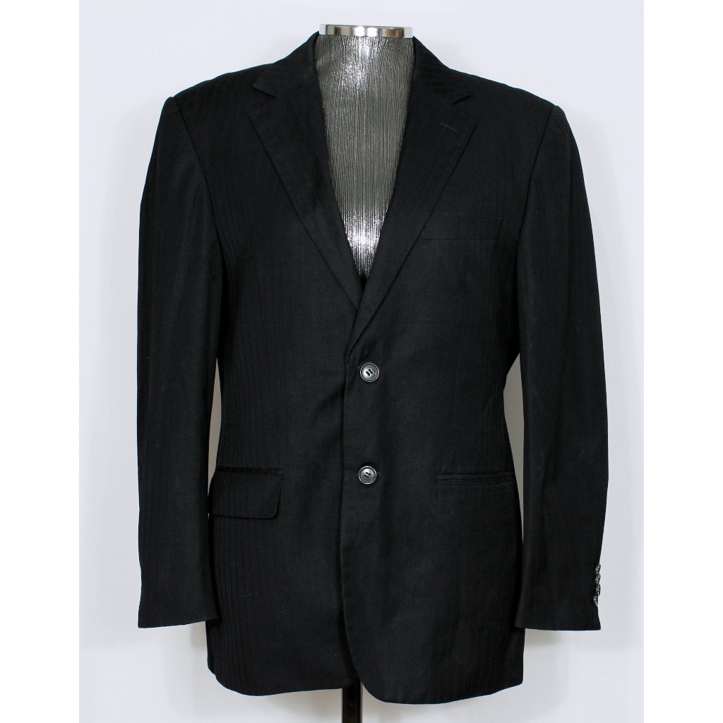 Blazer social alfaiataria masculina preto - Tamanho 46 / P - Ref. 5462 (brechó)