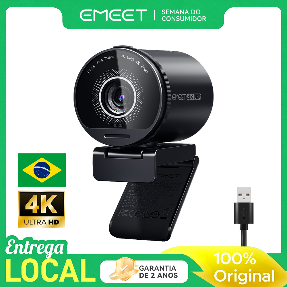 Emeet S800 Webcam Câmera 4K 30Fps Hdr Kit Videoconferencia 1080p 60fps para Pc Ns2 Uhd Streamcam — R$ 649,99 em Shopee