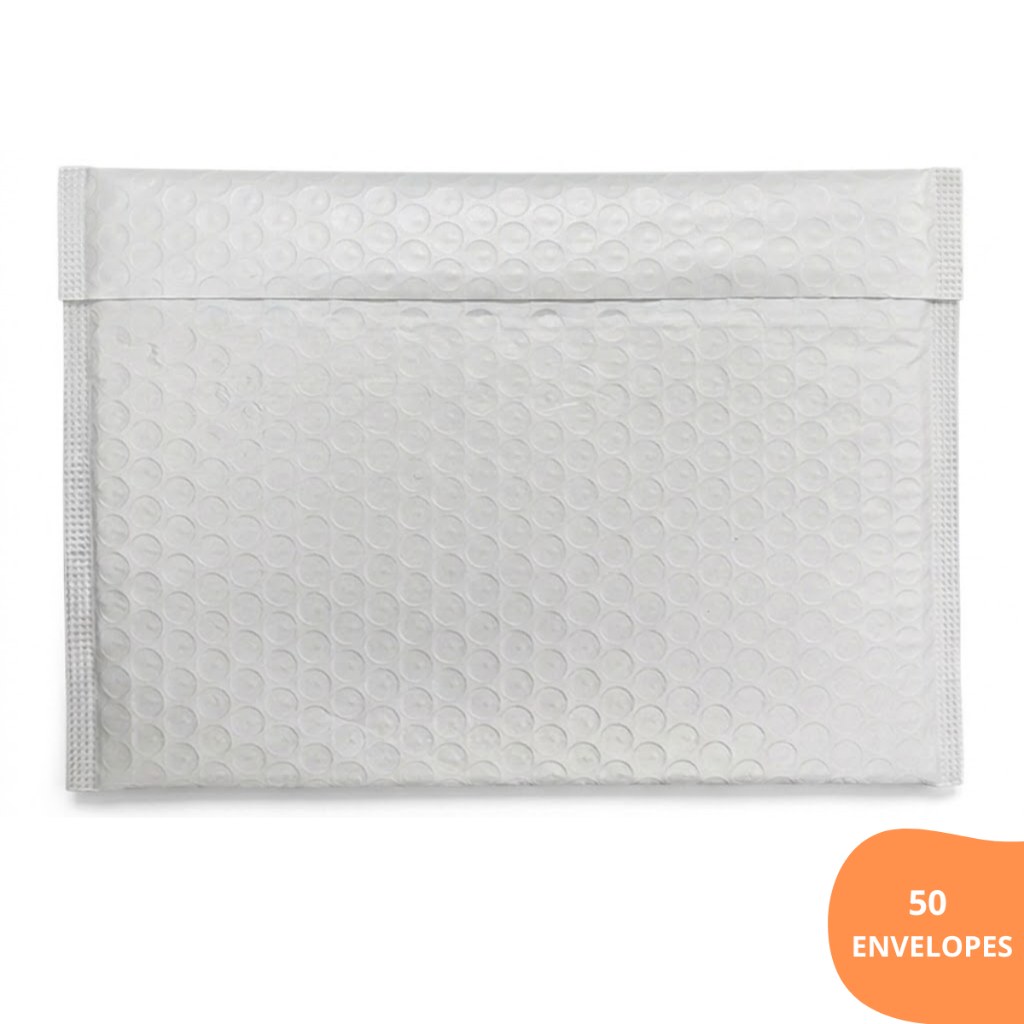 Envelope de Segurança Branco Coex Laminado Revestido com Bolha G 380 X 230 + 70MM ABA PCT C/ 50
