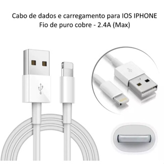 Cabo de Celular USB de Carregamento Rápido/Dados de 1m iPhone 7/8/X/XS/XR/11/12/13 PRO MAX em Oferta na Shopee