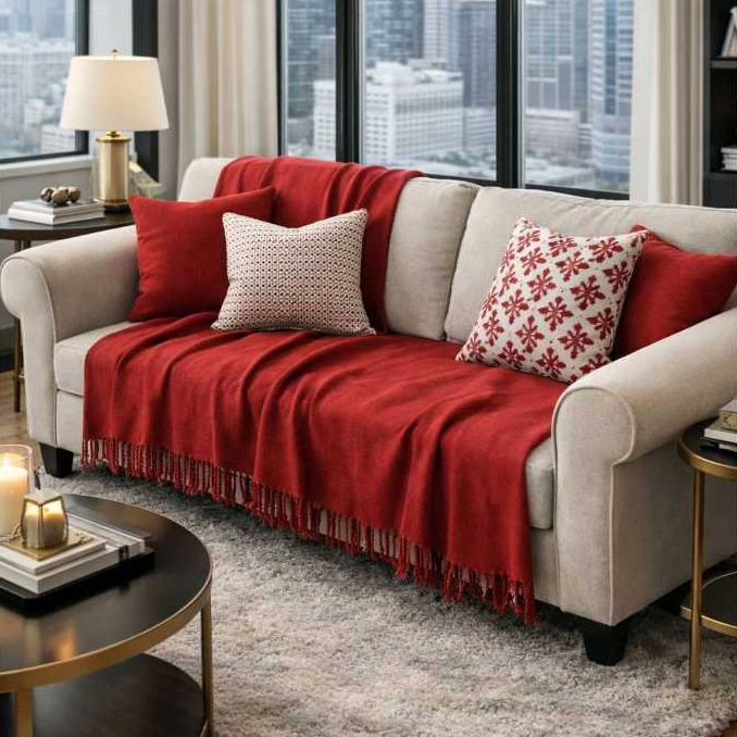 Mantas para sofá 100% algodão, tamanho 2,10x1,20, beleza e conforto para sua casa. em Oferta na Shopee