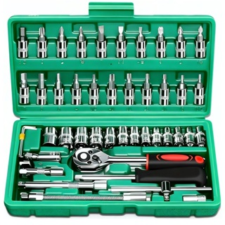 40 Peças / 46 Peças Jogo De Chave Catraca Caixa De Ferramentas Completa Reversível Soquetes Maleta em Oferta na Shopee