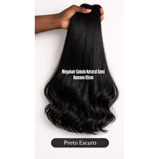 Mega Hair Cabelo Semi Humano na Tela 65cm Ondulado | Longo Natural com Volume em Oferta na Shopee