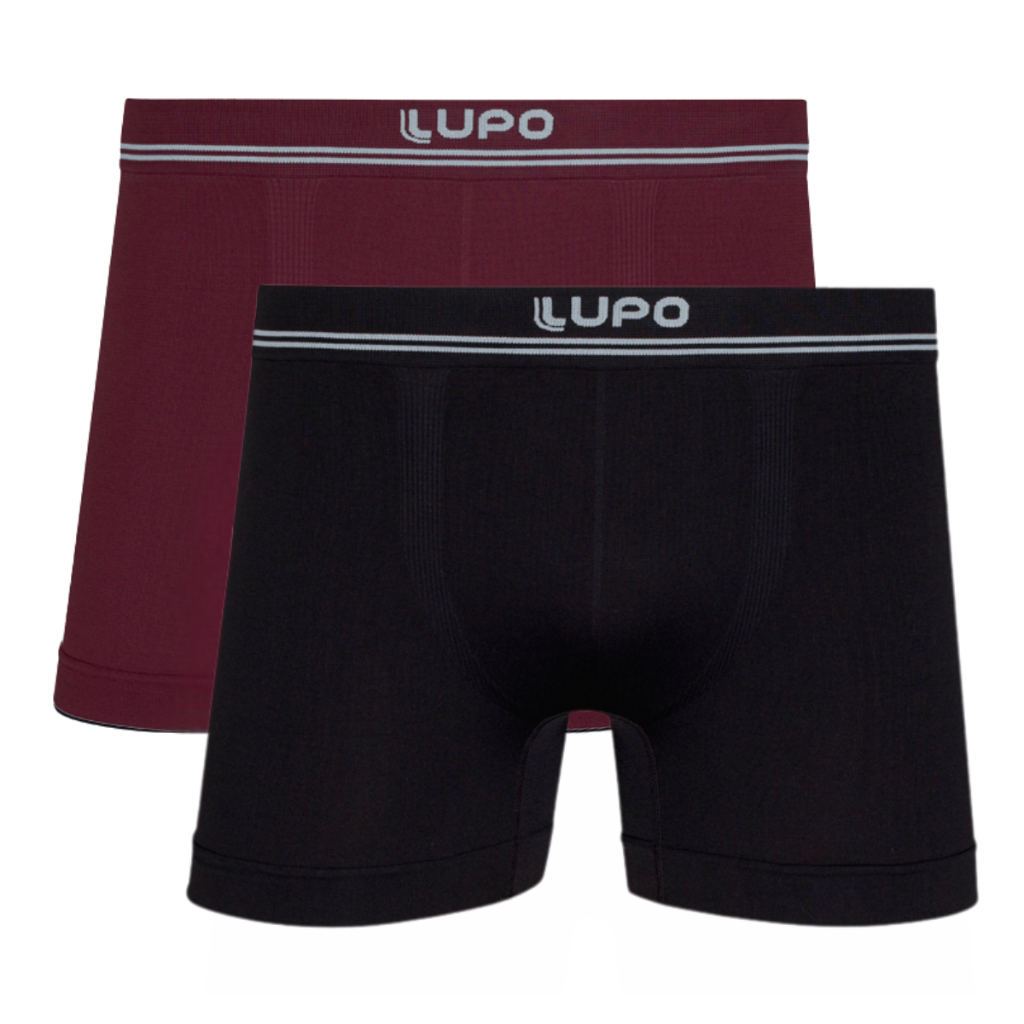 Kit 2 Cuecas Boxer Masculina Lupo Microfibra Adulto Sem Costura 436-088