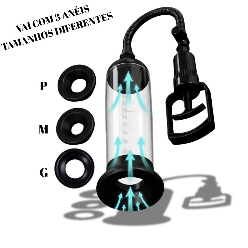 Bomba Peniana Manual Com 3 Anéis Tamanhos Diferentes(P/M/G) Sex Shop em Oferta na Shopee