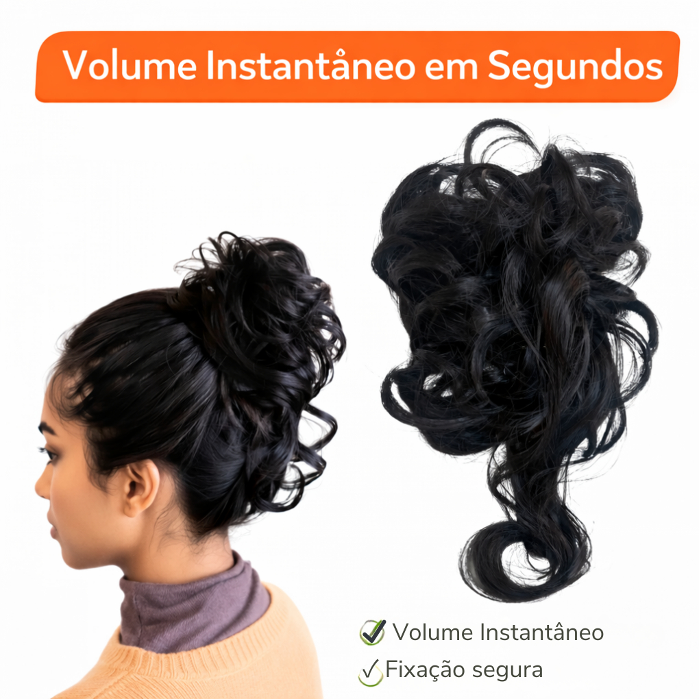 Aplique Curto 20cm Na Presilha Fibra Premium Janete Rabicó