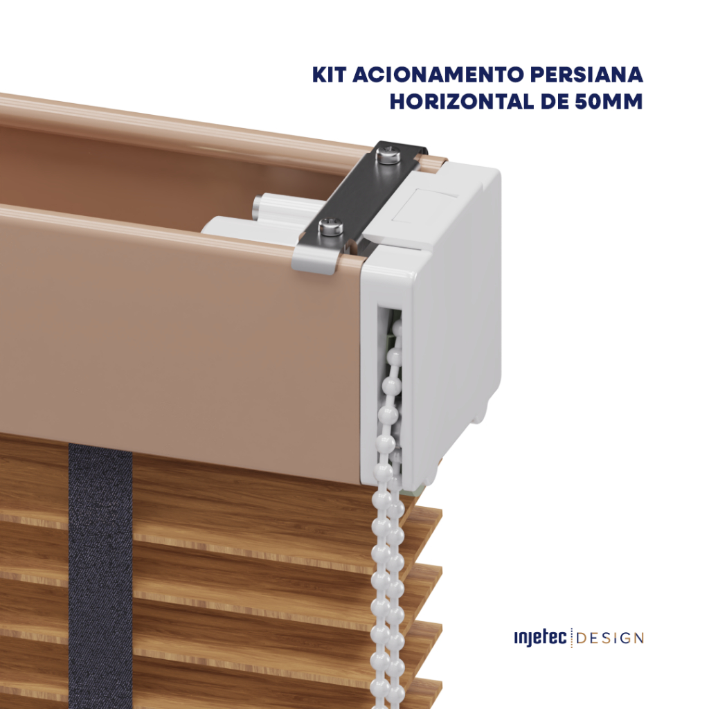Monocomando Acionamento Persiana Horizontal de 50mm Monocomando Com Redutor Eixo Quadrado Perfil de Aço e Alumínio