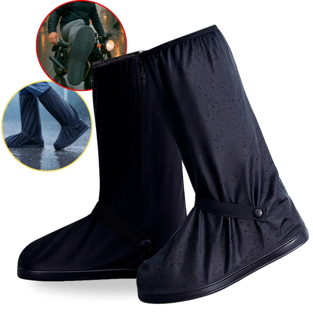 Capa de Chuva Impermeável Polaina  Sapato Moto Motoboy Antiderrapante Protetor de Sapato para Chuva Motociclista
