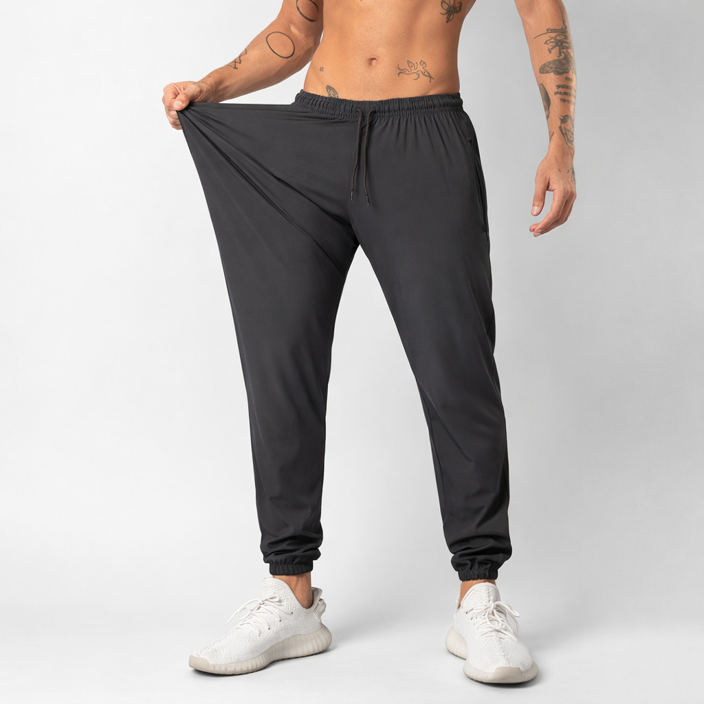 Calça Academia Masculina Jogger Elastic Lisa Esportiva Academia Corrida Fitness com Cordão Ajustável
