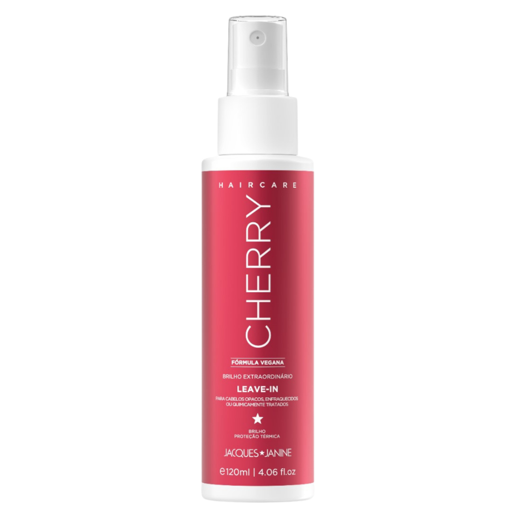 Spray Leave-in Jacques Janine Hair Care Cherry Cereja Brilho Proteção Térmica Fórmula Vegana 120ml