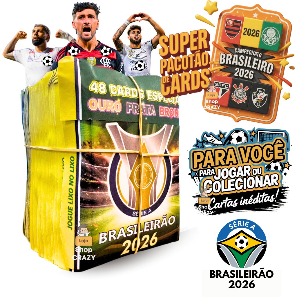 100 Super Cards BRASILEIRÃO 2026 NOVOS CARDS | Colecionar ou Bafo | Cards Incríveis Para Presente 100 Super Cards BRASILEIRÃO 2026 NOVOS CARDS | Colecionar ou Bafo | Cards Incríveis Para Presente