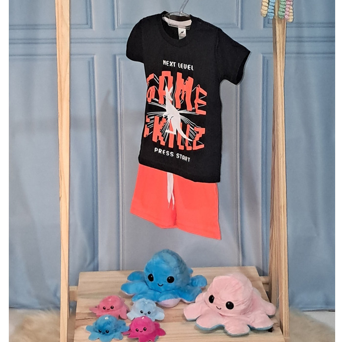 Conjunto Infantil Menino Verão Game Skills Kangulu - Tamanho 2 - Camiseta Algodão + Short Confortável