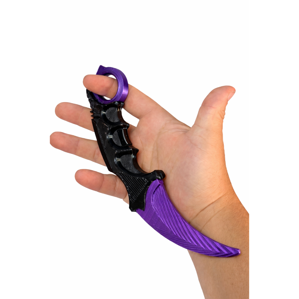 Faca Karambit 3D 20cm – Peça Colecionável Roxo