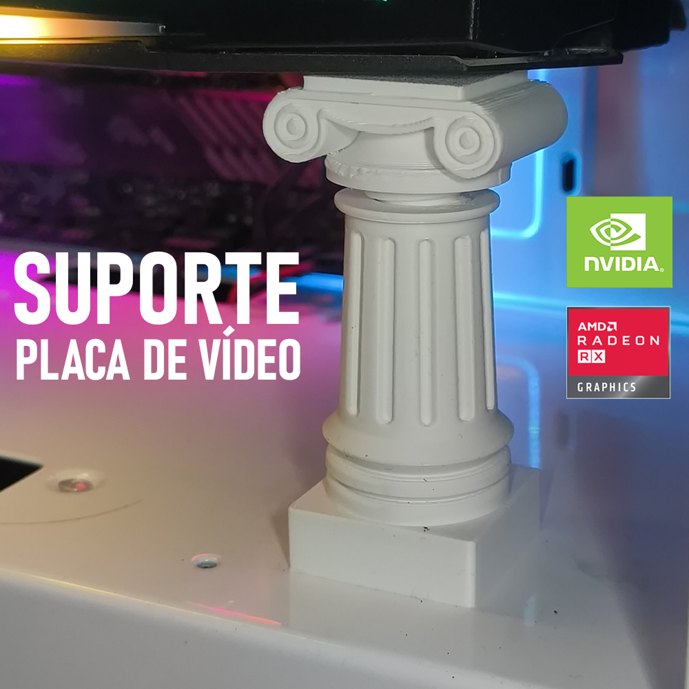 Suporte Ajustável Para Placa de Vídeo Anti-Empenamento | Estilo Pilar Grego/Romano | NVIDIA | GTX | RTX | AMD | RX
