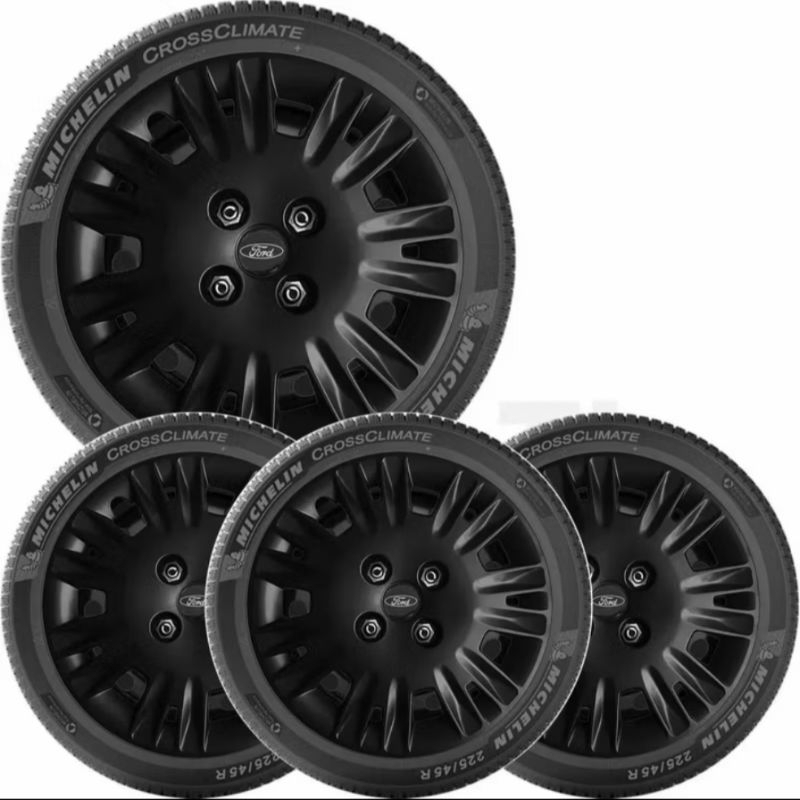 Jogo de Calotas NEW FIESTA HATCH SEDAN Aro 15 Preto 123 - Grid
