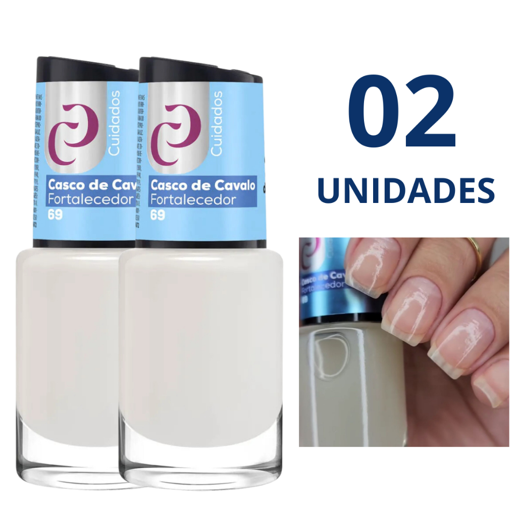 Kit de Esmaltes Cora Base Casco de Cavalo Hidratante Endurecedor Foralecedor Manicure Atacado
