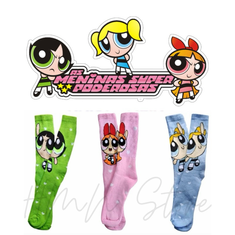 Meia meninas super poderosas amigas fantasia