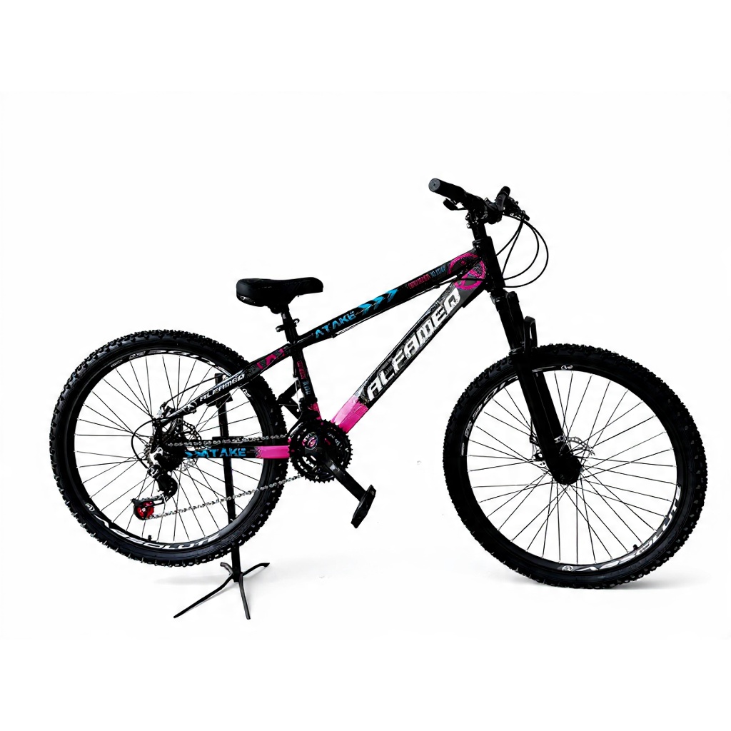 Bicicleta Aro 26 Alfameq Kit Atake 21v De Manobra E Grau Cor Preto/RosaTamanho Do Quadro 13