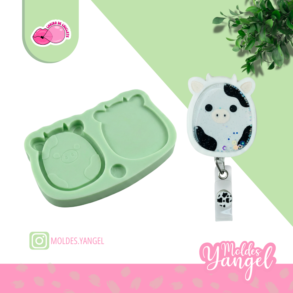 Molde Silicone Shaker Vaquinha Resina Epóxi Chaveiro