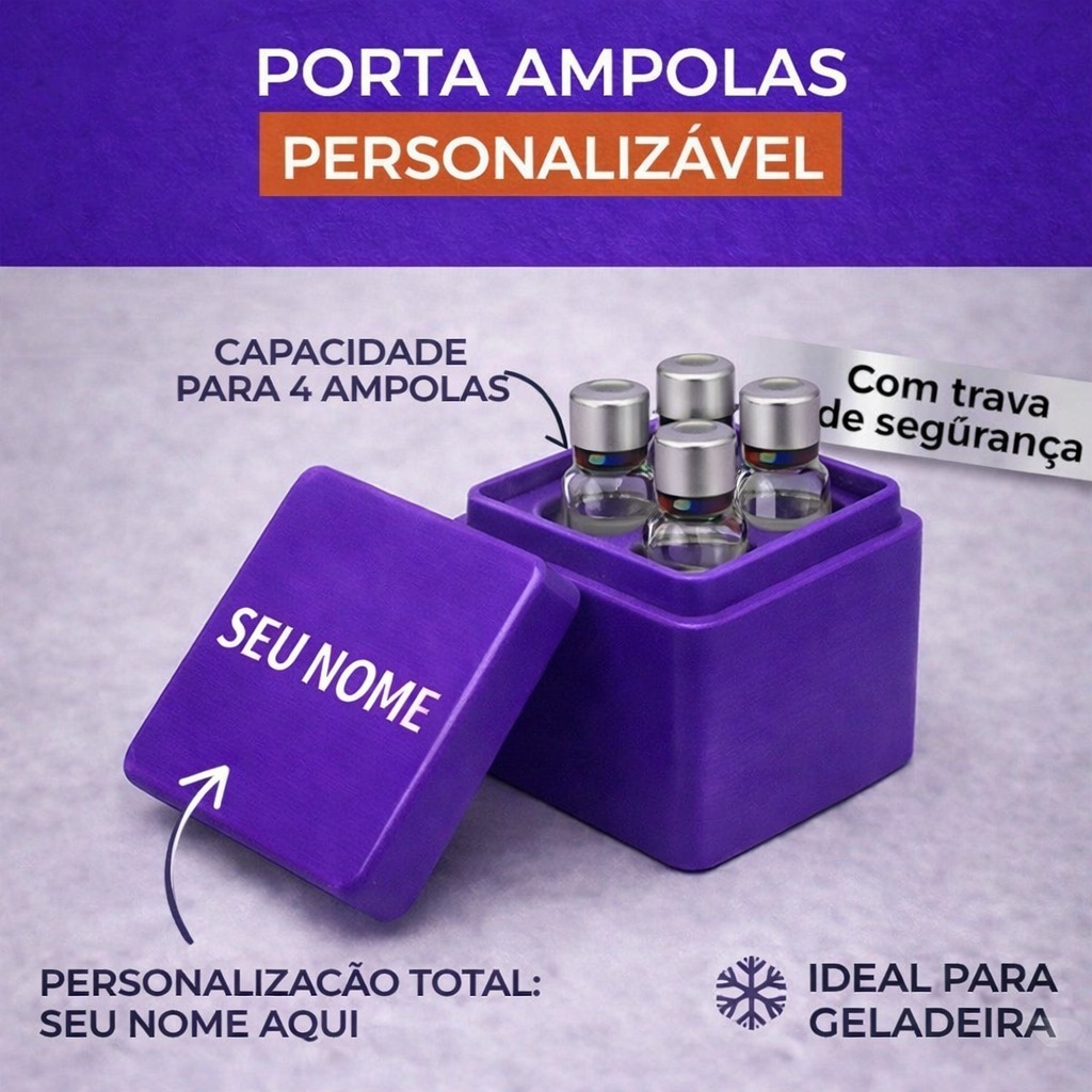 Porta Ampolas |  Caixa Organizadora para 4 Ampolas  | Personalizável