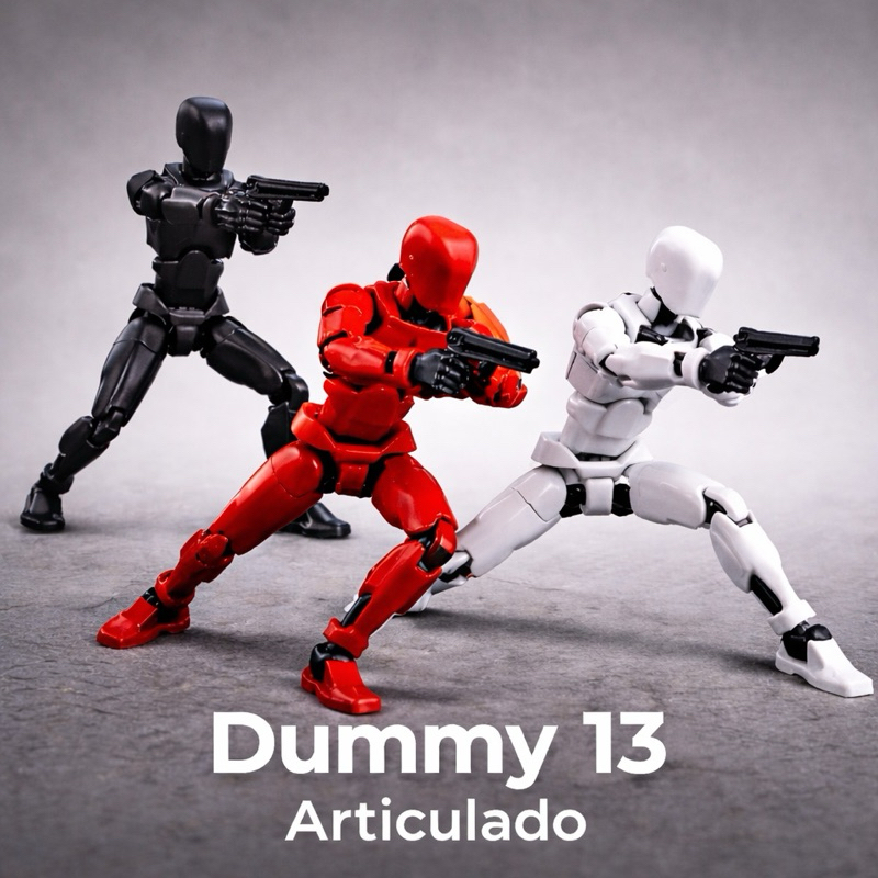Dummy 13 Boneco Articulado Action Figure Para Pose Stop Motion Brinquedo Geek Colecionável Kit Armas