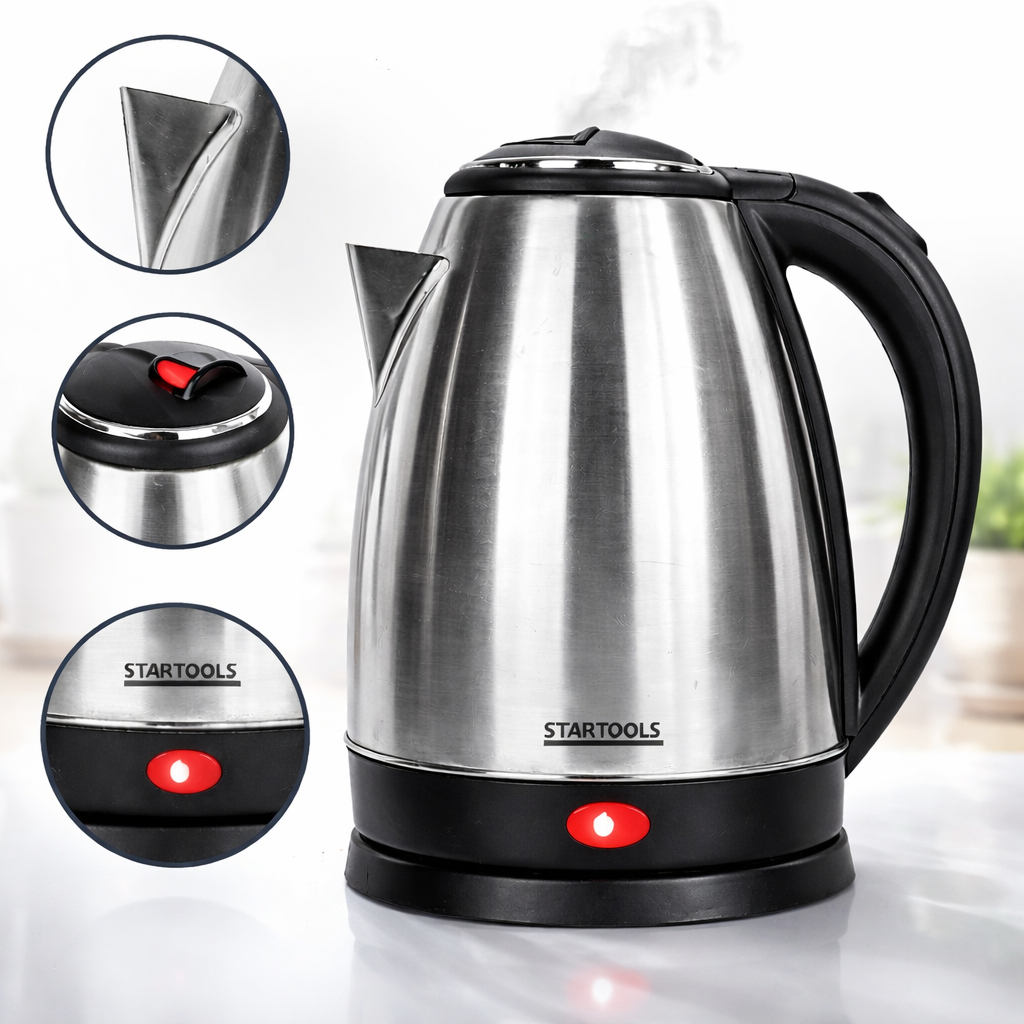 Chaleira Elétrica Inox Grande 2L 110V/220V Ferve Água Rápido Automática Cozinha em Oferta na Shopee