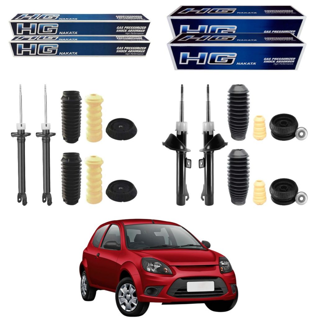 KIT 4 AMORTECEDOR FORD KA 2011 A 2013 ORIGINAL NAKATA + KITS