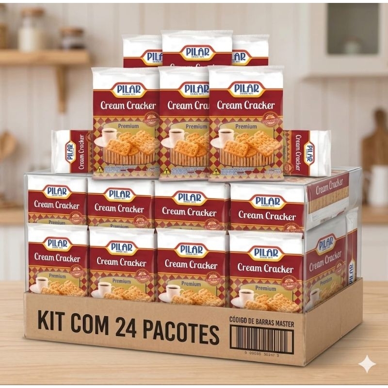 Biscoito Cream Cracker Pilar Premium Pacote 350g