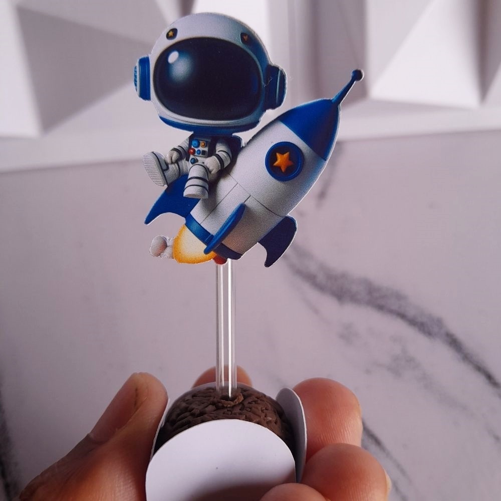 toper doce astronauta personalizado no tema, lembrancinha festa/ Aniversario