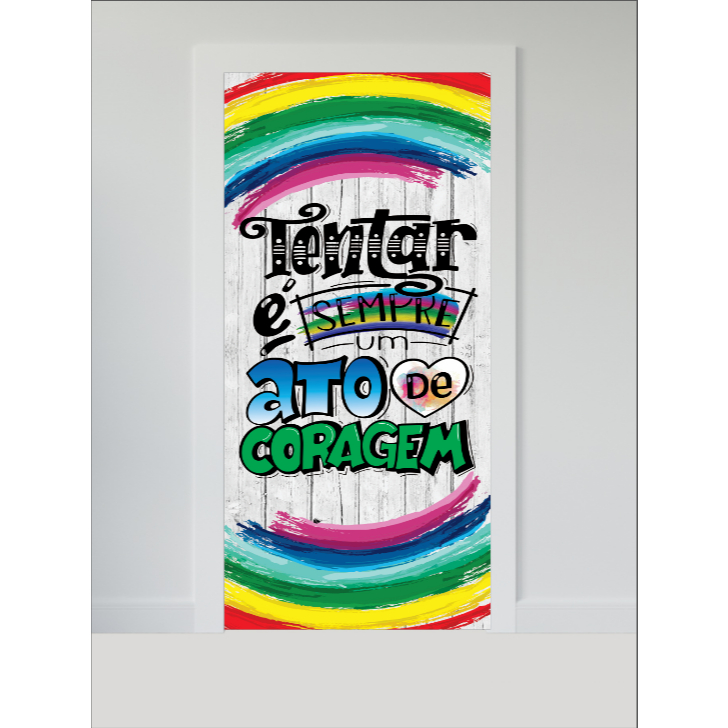 Adesivo Porta Madeira Vidro Decoração Revestimento Papel de Parede Envelopamento LETTERING 8 - ATAC0110X