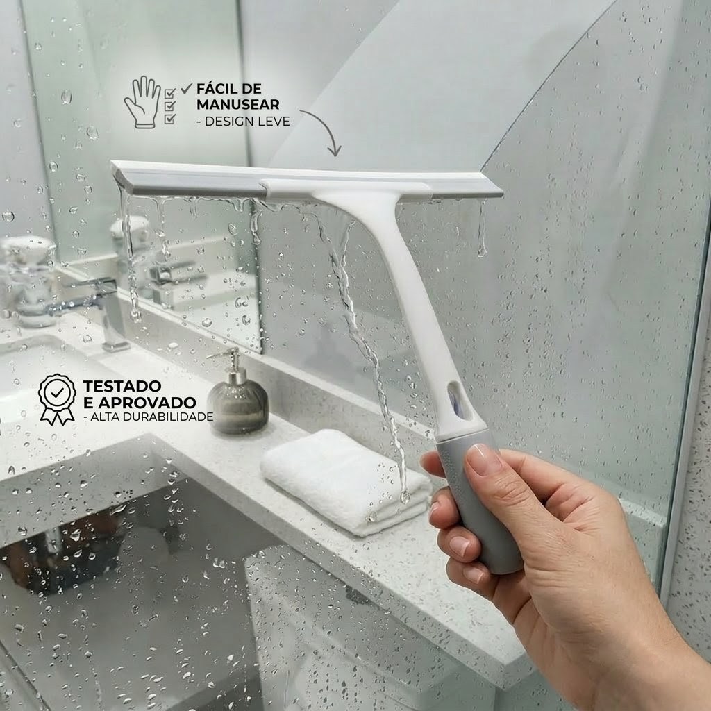 Rodo Mágico de Silicone 2 em 1 Limpa Vidros Box e Pisos Bancadas Uso Seco e Molhado Alta Durabilidade Limpeza Sem Marcas