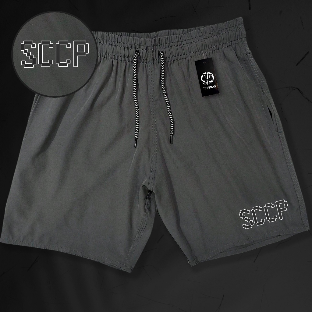 Bermuda Esportiva de Elastano Masculina - SCCP 2026 - Academia Corrida Musculação