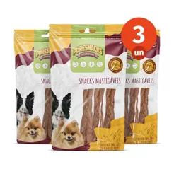 Kit Mordedor Petisco Trança Bovina 100% Natural 9 Unidades para Cães PureSnacks 80g