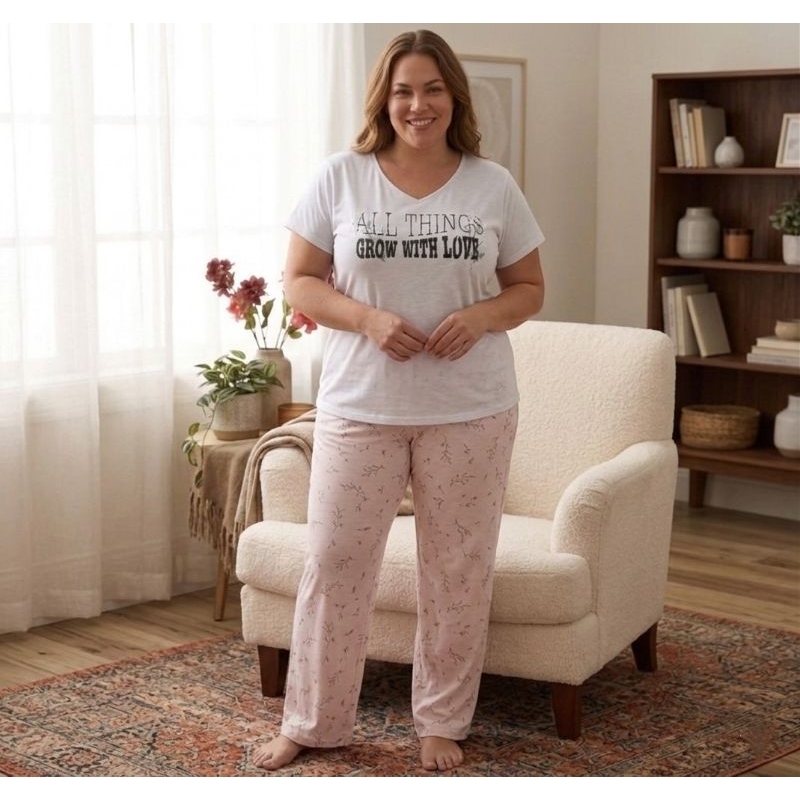 Conjunto 2 peças Plus Size Pijama, Importado, Tam G3
