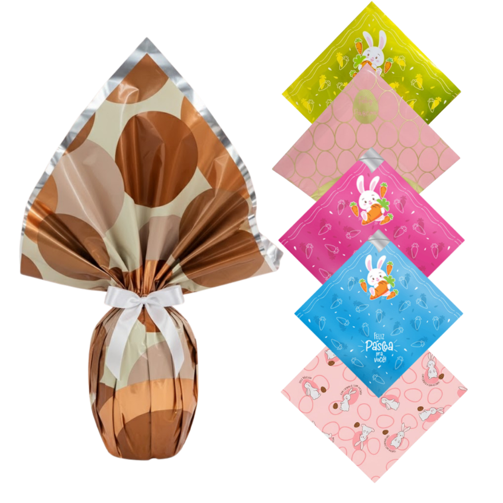25 Sacos Para Ovo De Páscoa Chocolate  250/350g 35x35cm Embalagem Colorida Albano em Oferta na Shopee