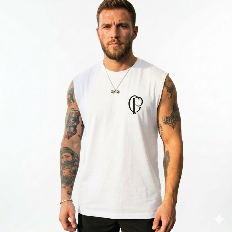 Regata Oversized Masculina Casual Verão Streetwear Confortável Academia Treino Verão CP Corinthians Algodão Básica