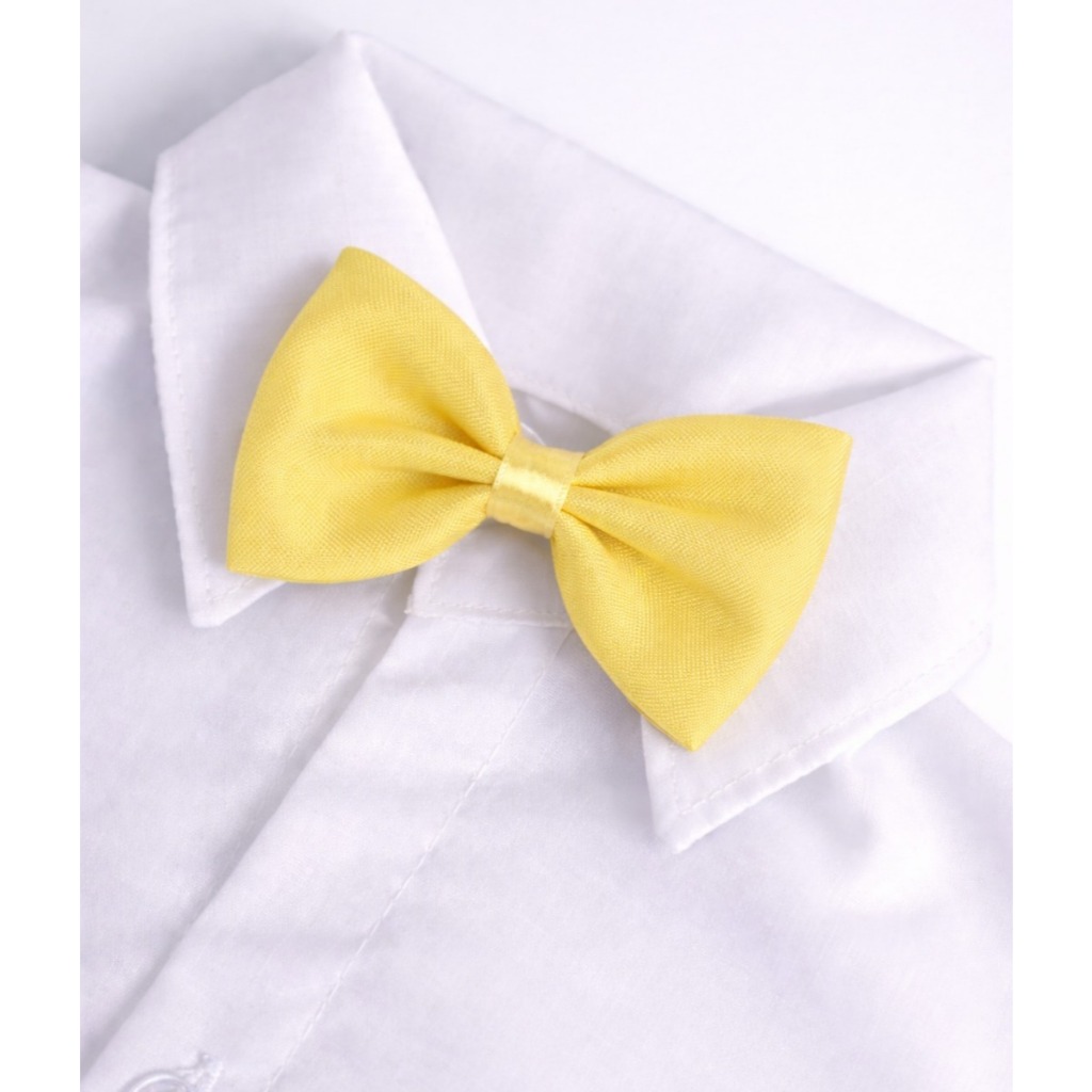 Gravata Borboleta Infantil Social Ajustável – Azul, Amarelo e Marinho