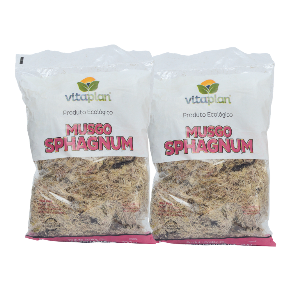 Kit 2 Musgo Sphagnum Vitaplan 100g Produto Ecologico