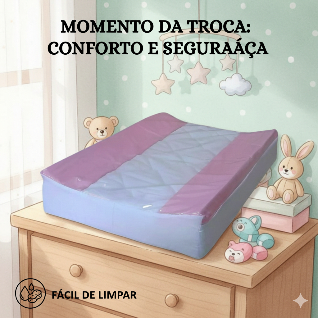 Trocador De Bebê Luxo Anatômico Macio - Enxoval Maternidade