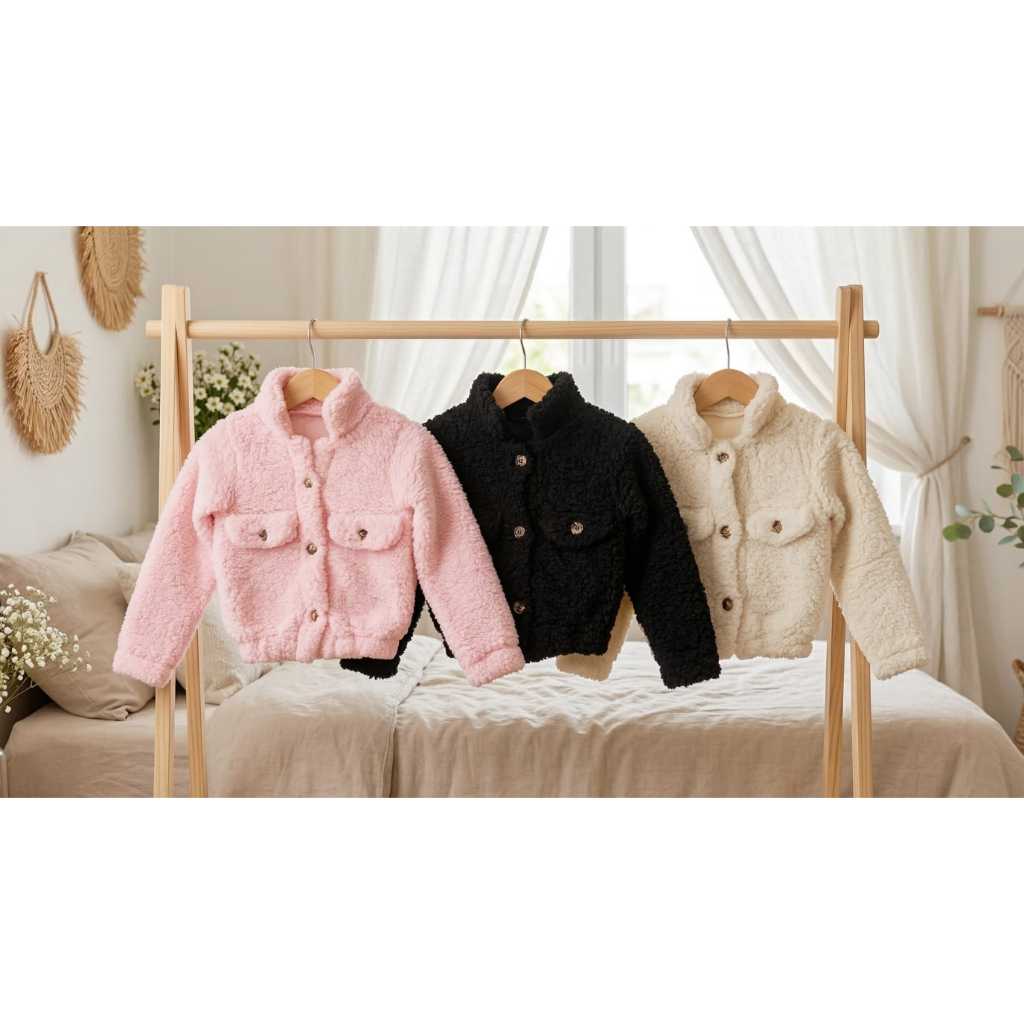 Jaqueta casaco  teddy infantil menina infantil